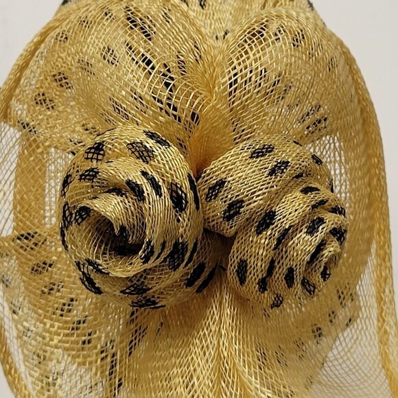 Yellow Polka Dot Headband Fascinator Hair Accessory Wedding Hair Accessory - Picture 6 of 16